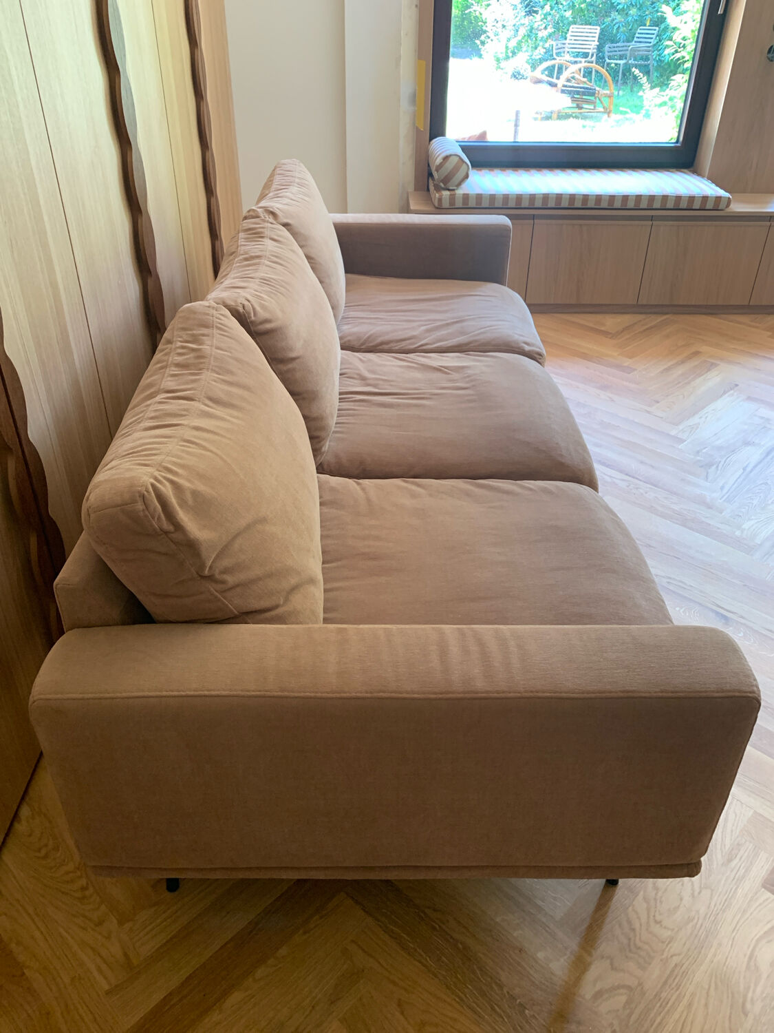 3-seater sofa BoConcept Carlton with ottoman – Vintage style from the 60s/70s