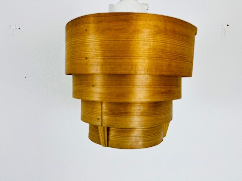 Wooden pendant lamp by Hans-Agne Jakobsson, Sweden, 1960s