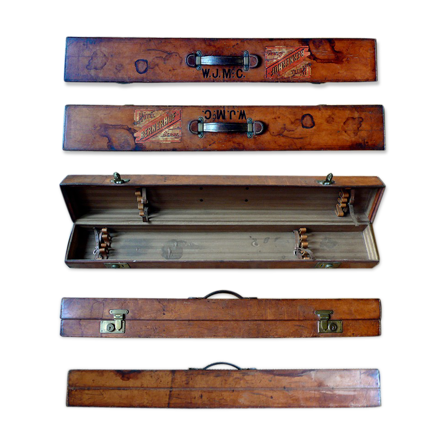 Old travel case for leather billiard cues