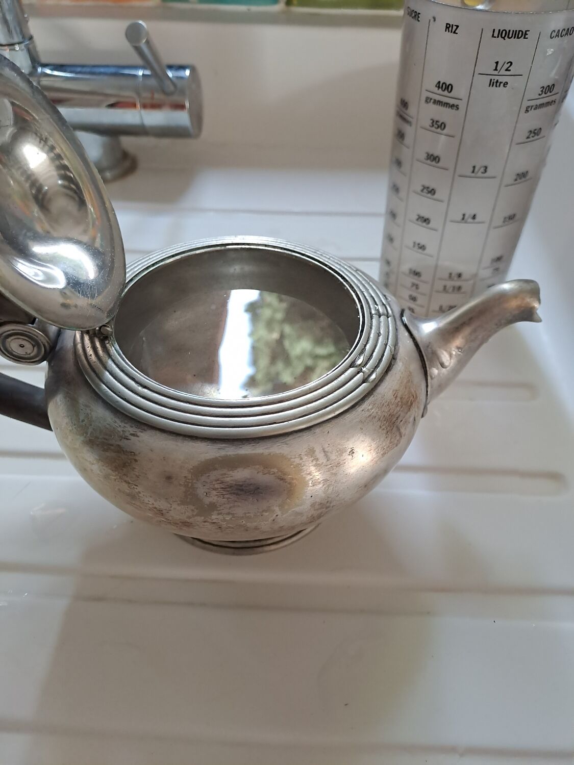 Silver teapot