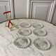 Set of 6 crystal coasters support brass scoubidou years 50-60