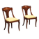 Antique Louis-Philippe walnut chairs, Italy, 19th century