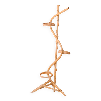 3-tier plant stand, natural rattan wicker, handmade