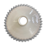 White glass pendant light with ruffled collar