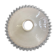 White glass pendant light with ruffled collar
