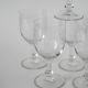 Set of 9 old wine glasses engraved in blown glass, early 20th century