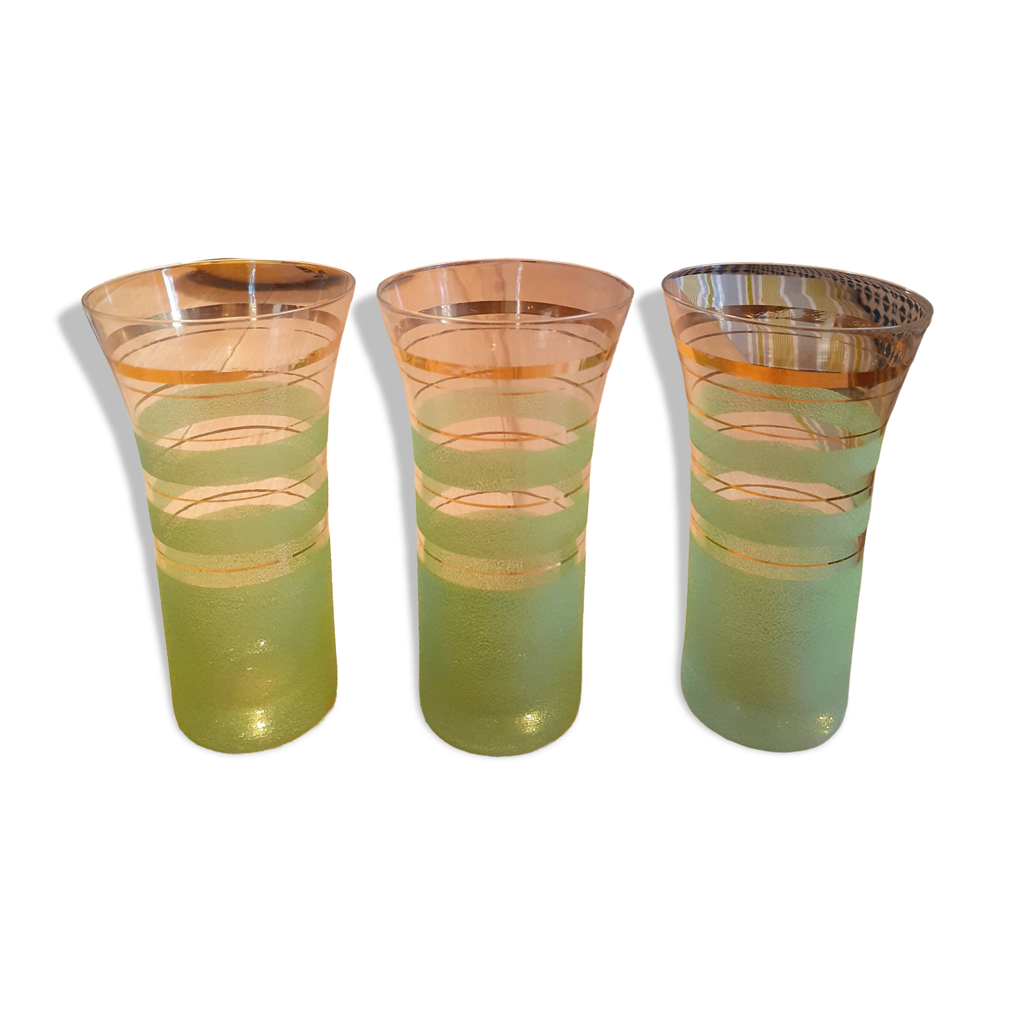 3 verres à orangeade retro