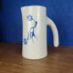 Modernist ceramic pitcher, signed polychrome decoration