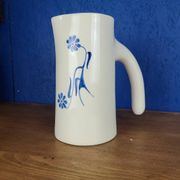 Modernist ceramic pitcher, signed polychrome decoration