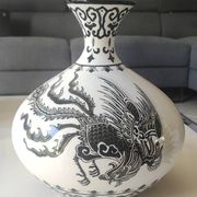 Vase Sia Home Fashion. Celestial Sphere design. Decor with birds/Chimeras.