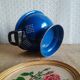 Vintage blue enamelled strainer