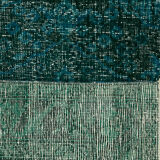 Handmade oriental unique 1980s 297 cm x 390 cm turquoise wool carpet