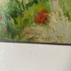 Oil painting on paper by marcel juillard, poppy fields, wooden frame