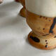 Set of 6 vintage ceramic footed coffee cups – artisanal style