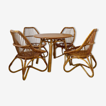 Vintage rattan lounge