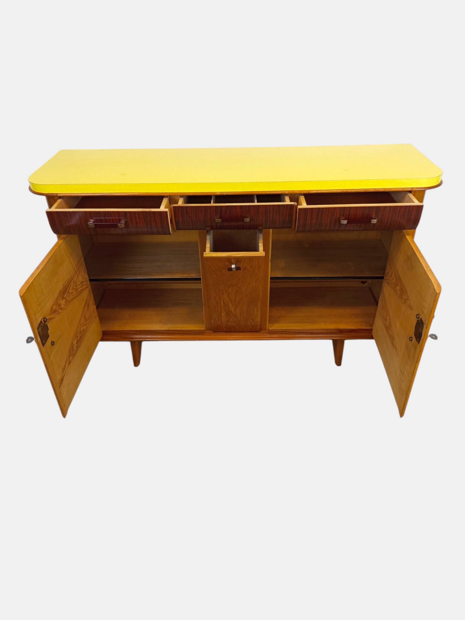 Vintage French sideboard — 1950s/60s — Yellow Formica