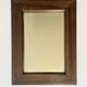 Brutalist rectangular wall mirror in solid wood, France 1950.