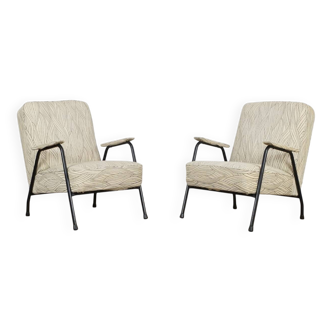 Set of two rare Pierre Guariche lounge chairs for Trefac Belgium