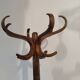 Coat rack on parrot stand, Thonet Baumann style, turned wood, 1950s