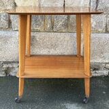 Serving trolley, TV table, varnished wood, 1950s