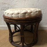 Vintage rattan tabouret