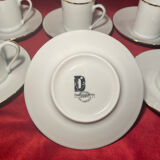 Deshoulières Limoges café service 6 cups + 6 saucers white porcelain