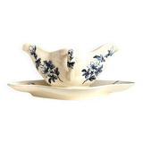 Saucière Lunéville en terre de fer bleue, service "Azaléa"