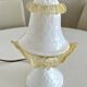 Vintage Murano glass lamp in white and amber opal – Italy, 1970s.