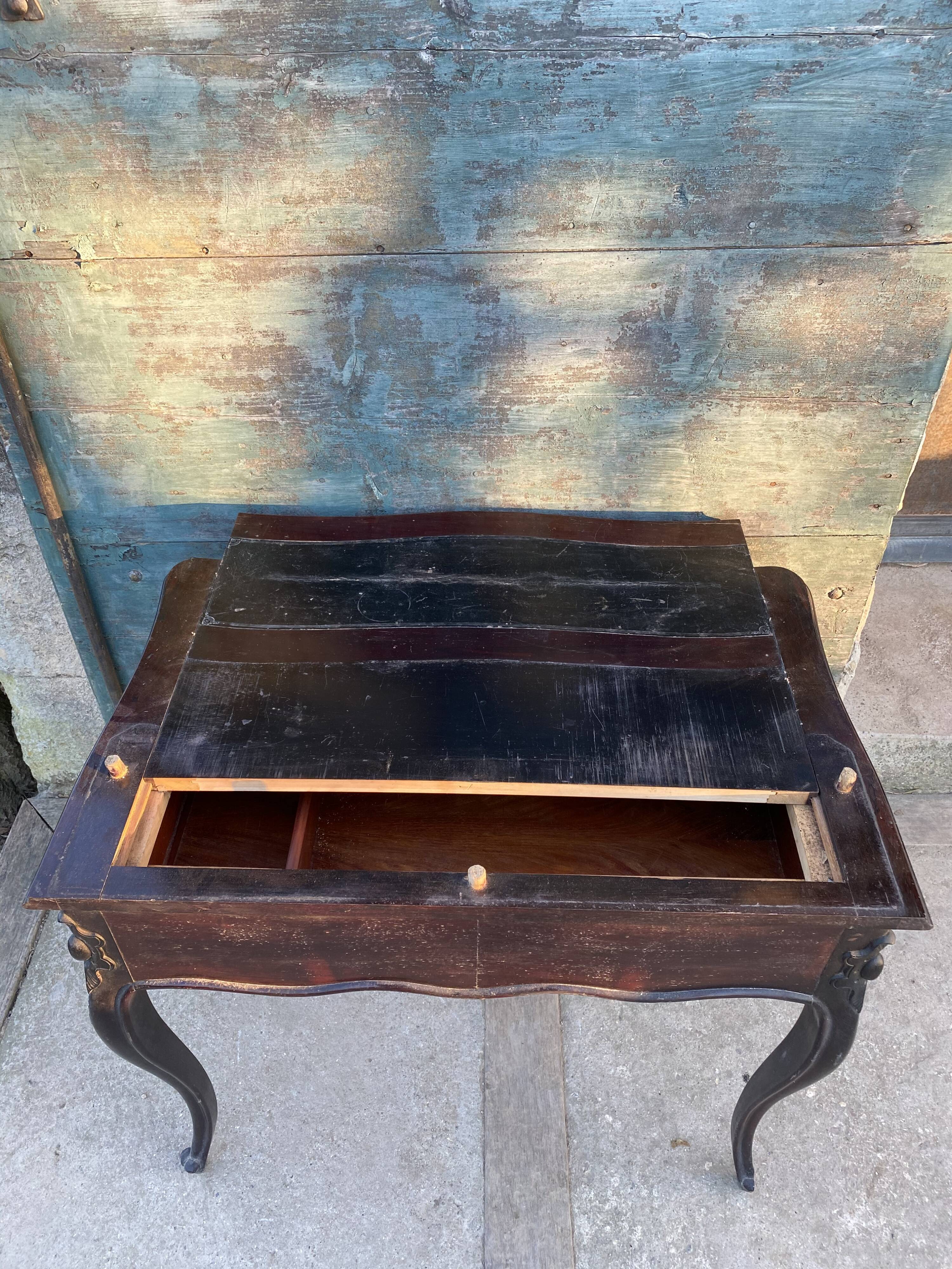 Bureau bonheur du jour Louis XV acajou 19eme