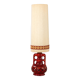 Ceramic Tall Enamelled Lamp in Red Tones Anonymous Artist France Vallauris 1960