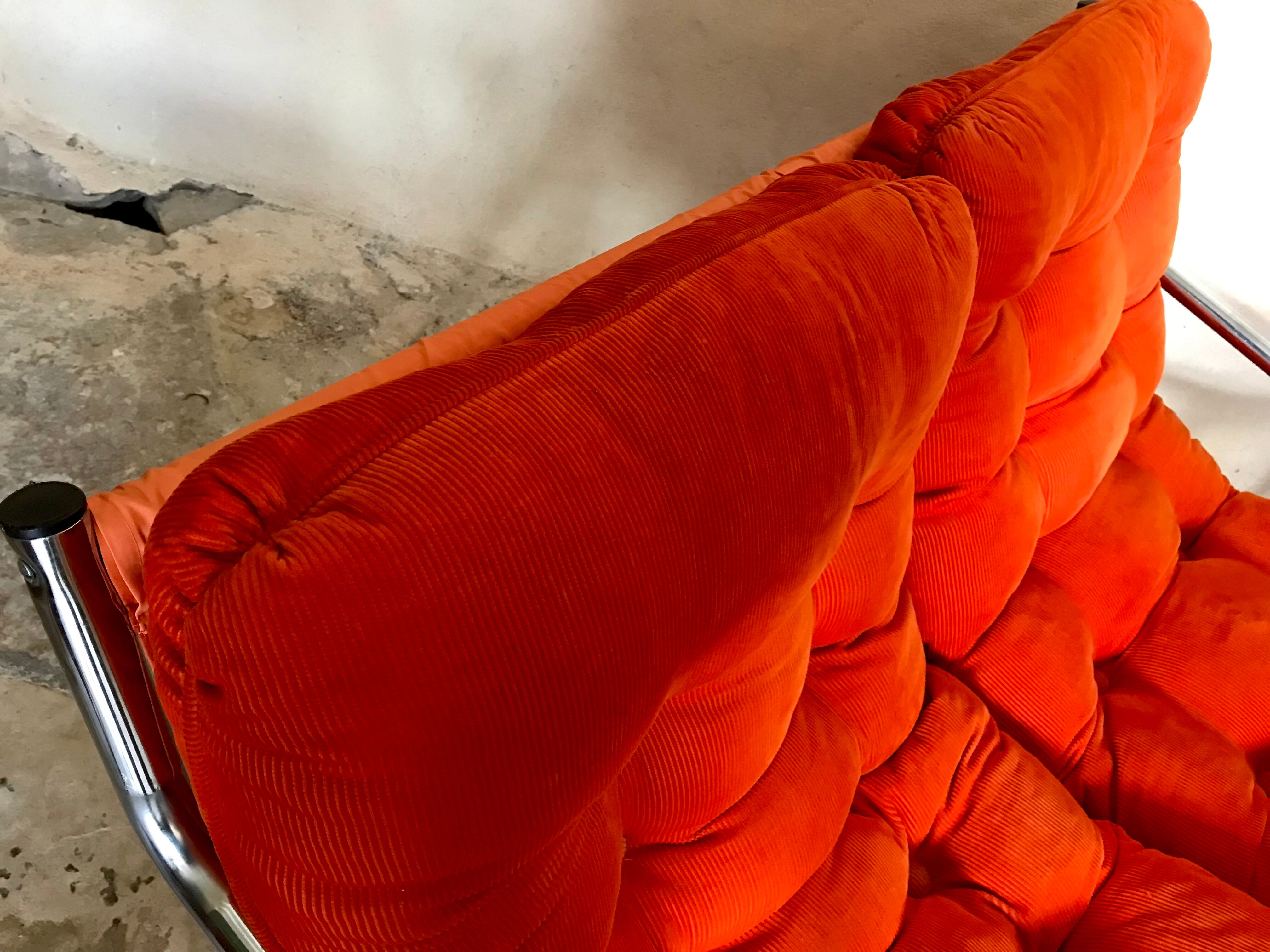 Vintage sofa 1970's pop tubing chrome