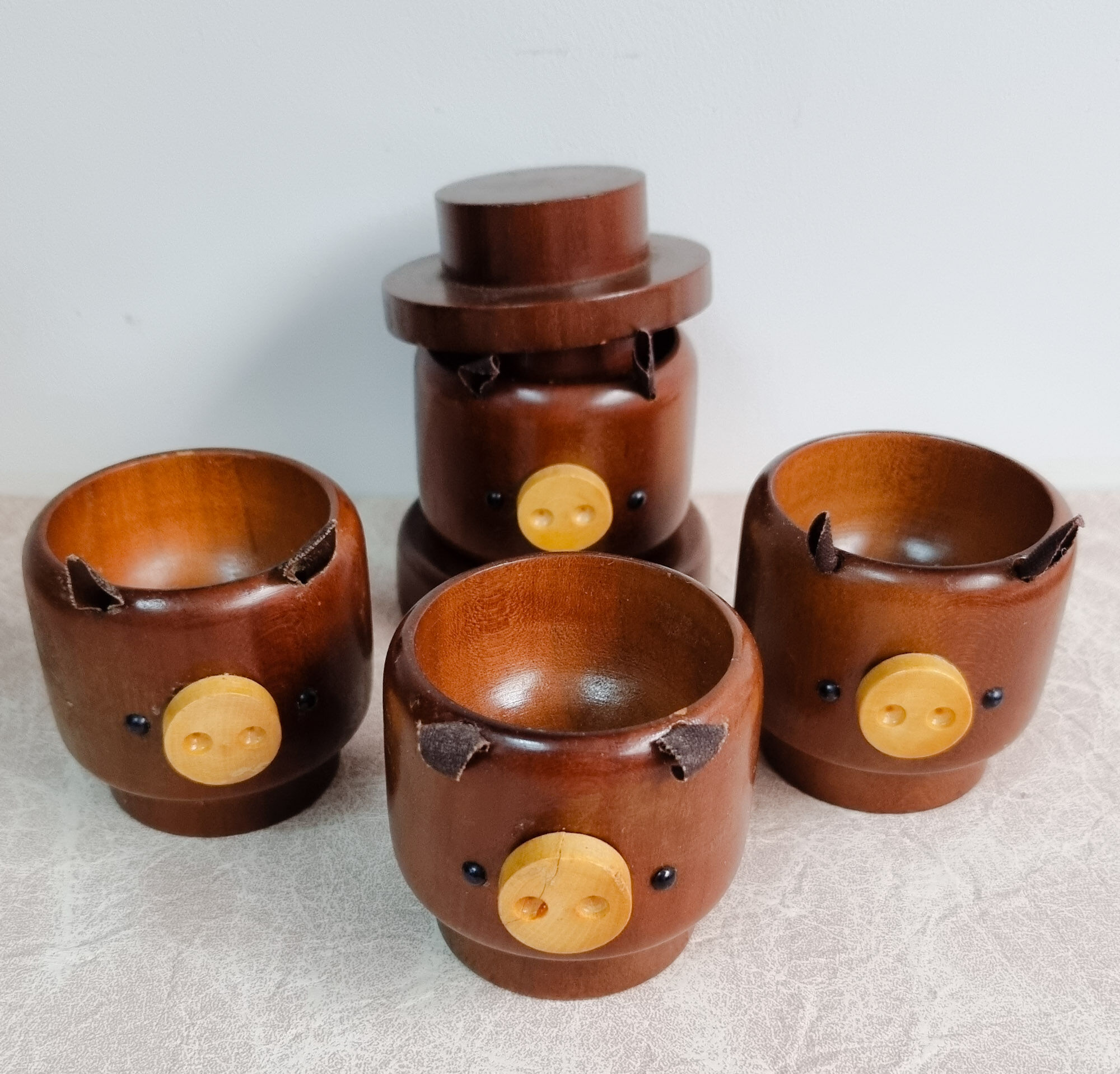 Wooden eggcups
