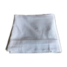 Drap ancien blanc uni bords ajourés