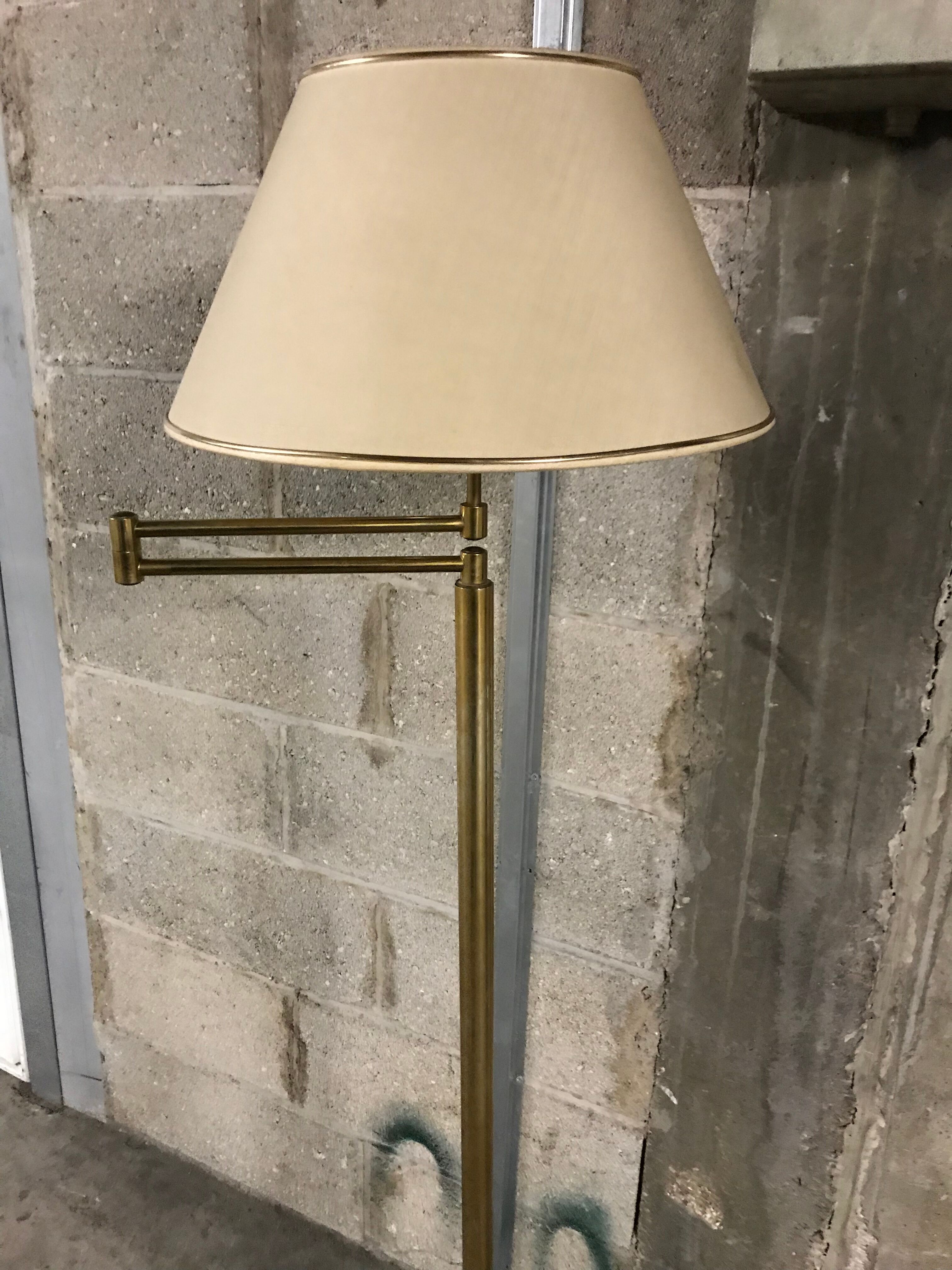 Floor lamp light brass 1970