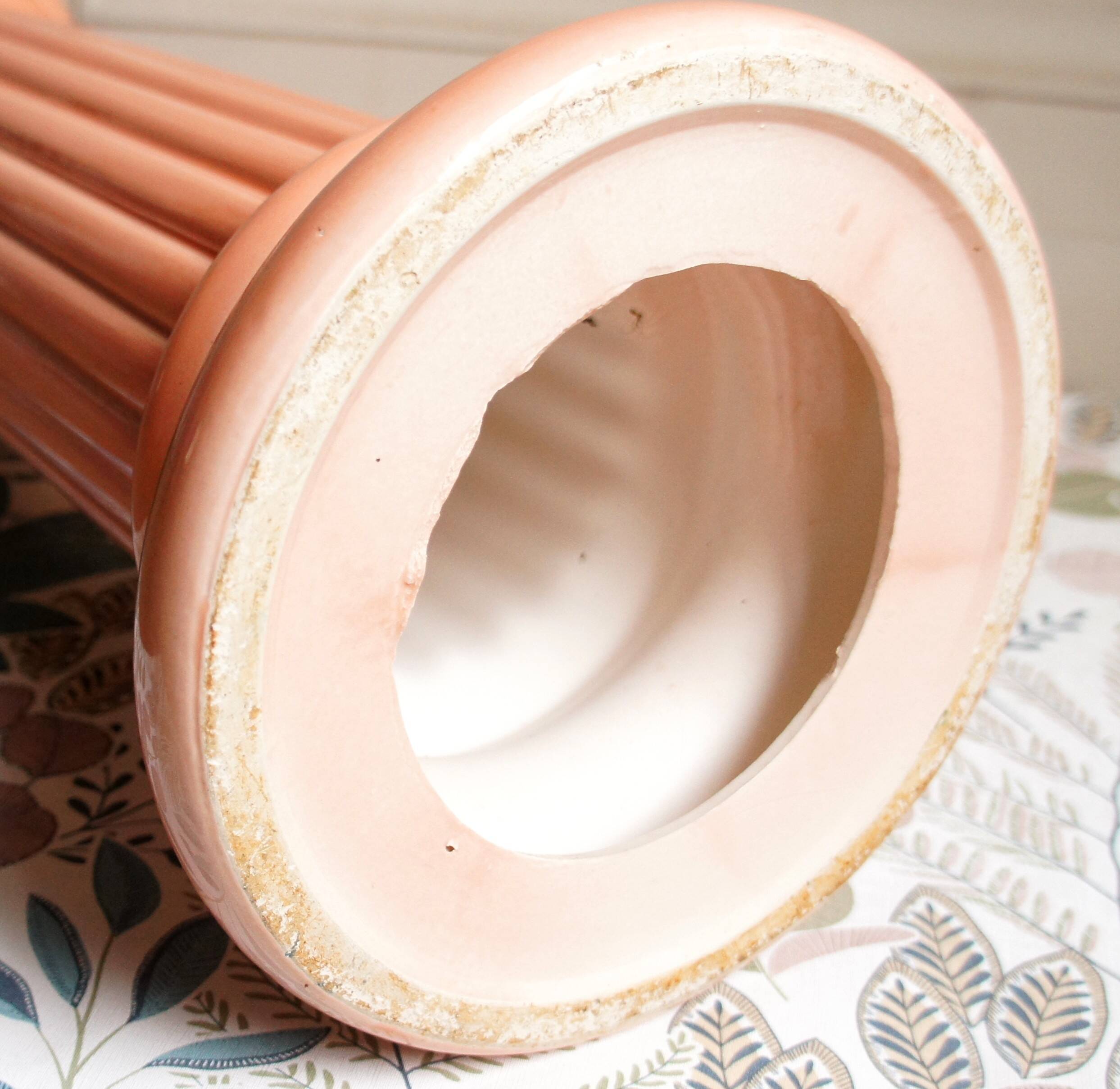 Coral glazed ceramic column