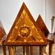 Italian Marquetry Five Piece Triangle Table