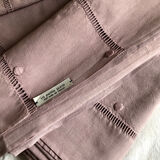 Old linen sheet and purple dyed cotton