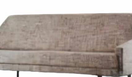 Vintage Sandinavian sofa in gray fabrics, wool sofa