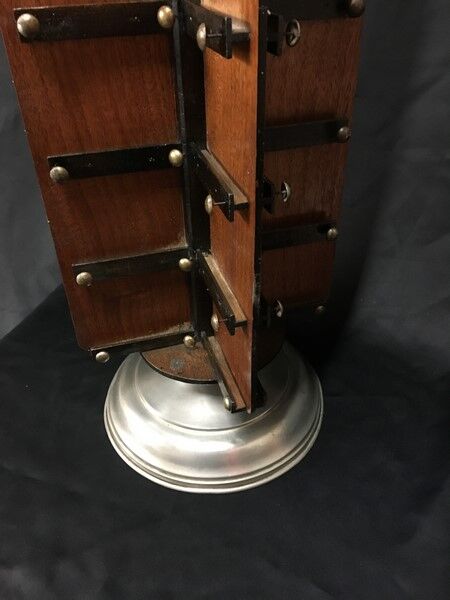 Old maps display postal counter turnstile 1900 in wood and metal