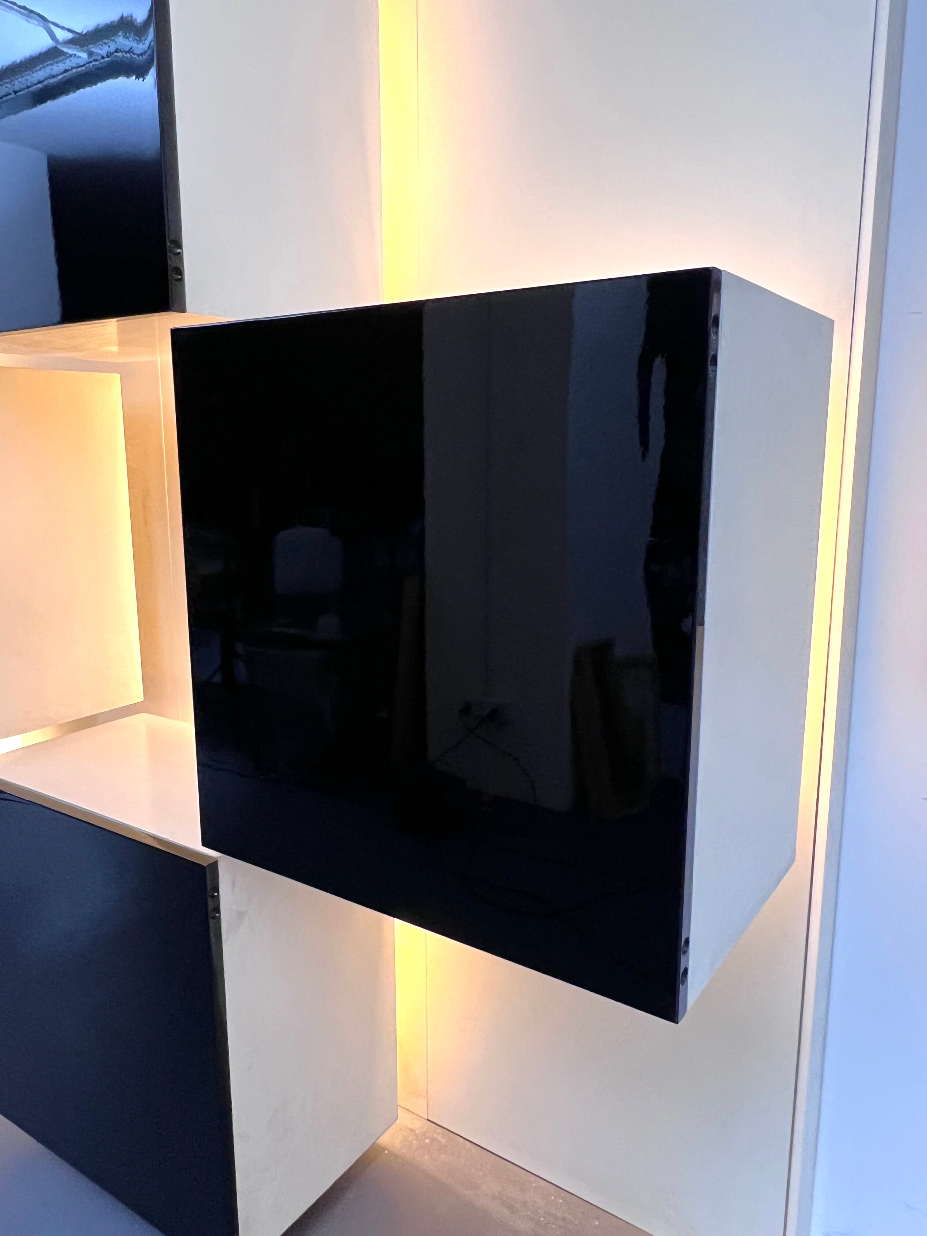 Mid-Century Modern backlight wall modular system by Acerbis. Italy 1970s