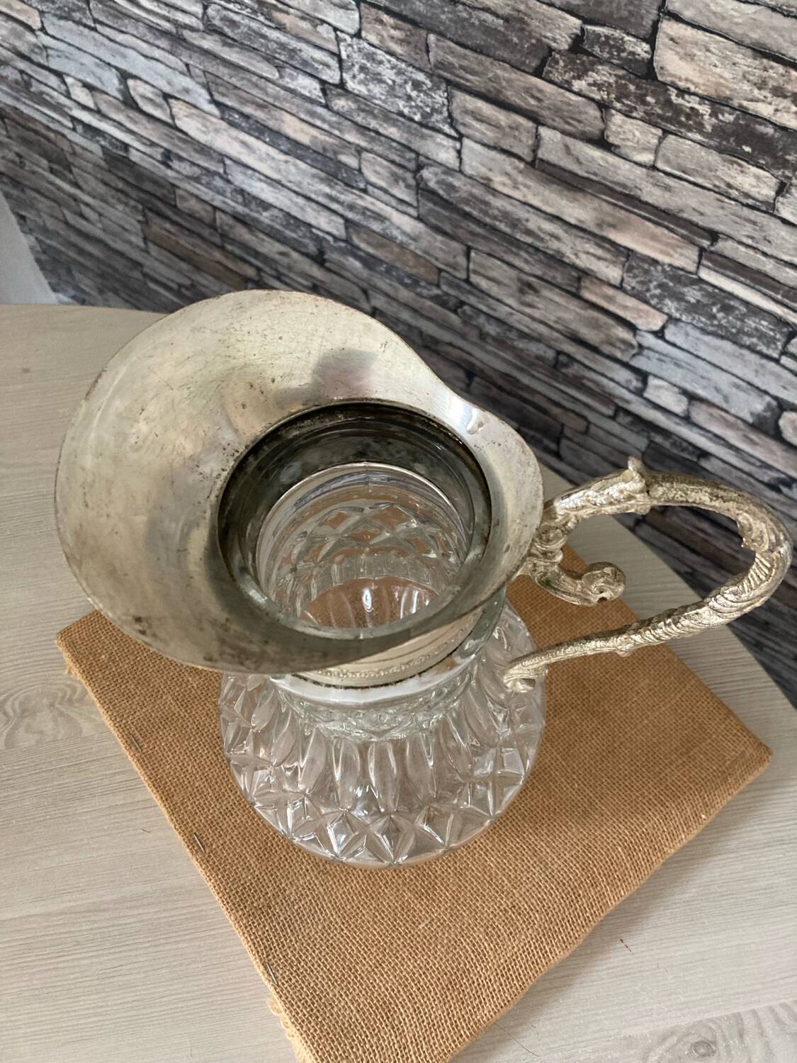 Old Eyguiere type wine carafe from the 1940s in Italy