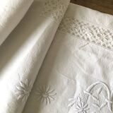 Old embroidered cloth, monograms and lace
