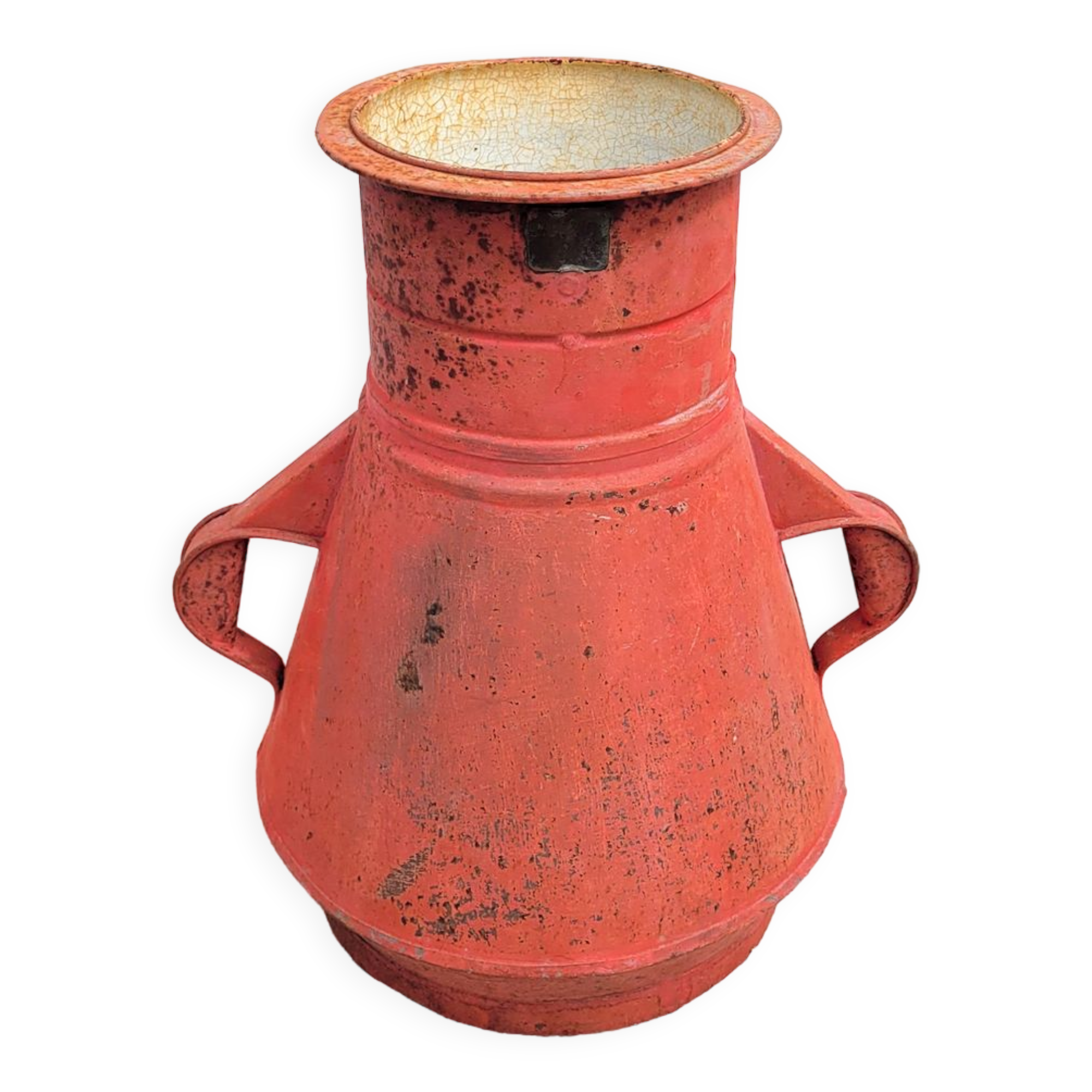 Amphora vase old enamelled sheet metal