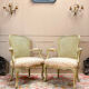 PAIRE DE FAUTEUILS EN BOIS LAQUÉ DE STYLE LOUIS XV XIX EME SIÈCLE  