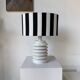 White lacquered metal table lamp from the 60s