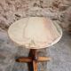 Vintage French bistro table in marble, walnut base, from 1920–1940.