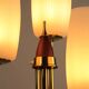 Brass & Teak Three-Light Candelabra Floor Lamp — Scandinavia, 1940s/1950s