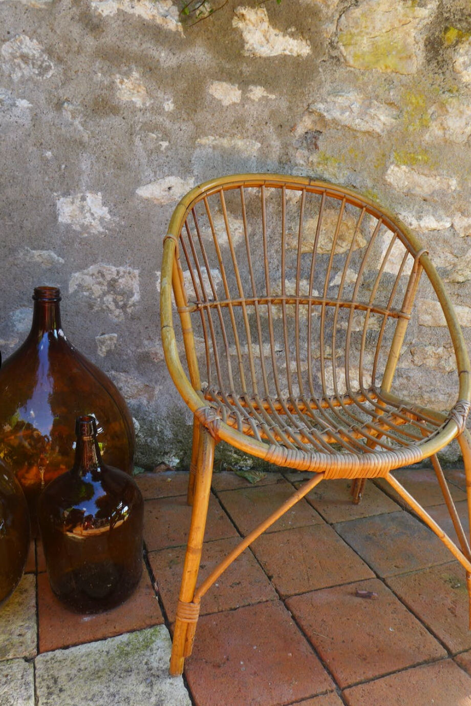 Vintage rattan armchair
