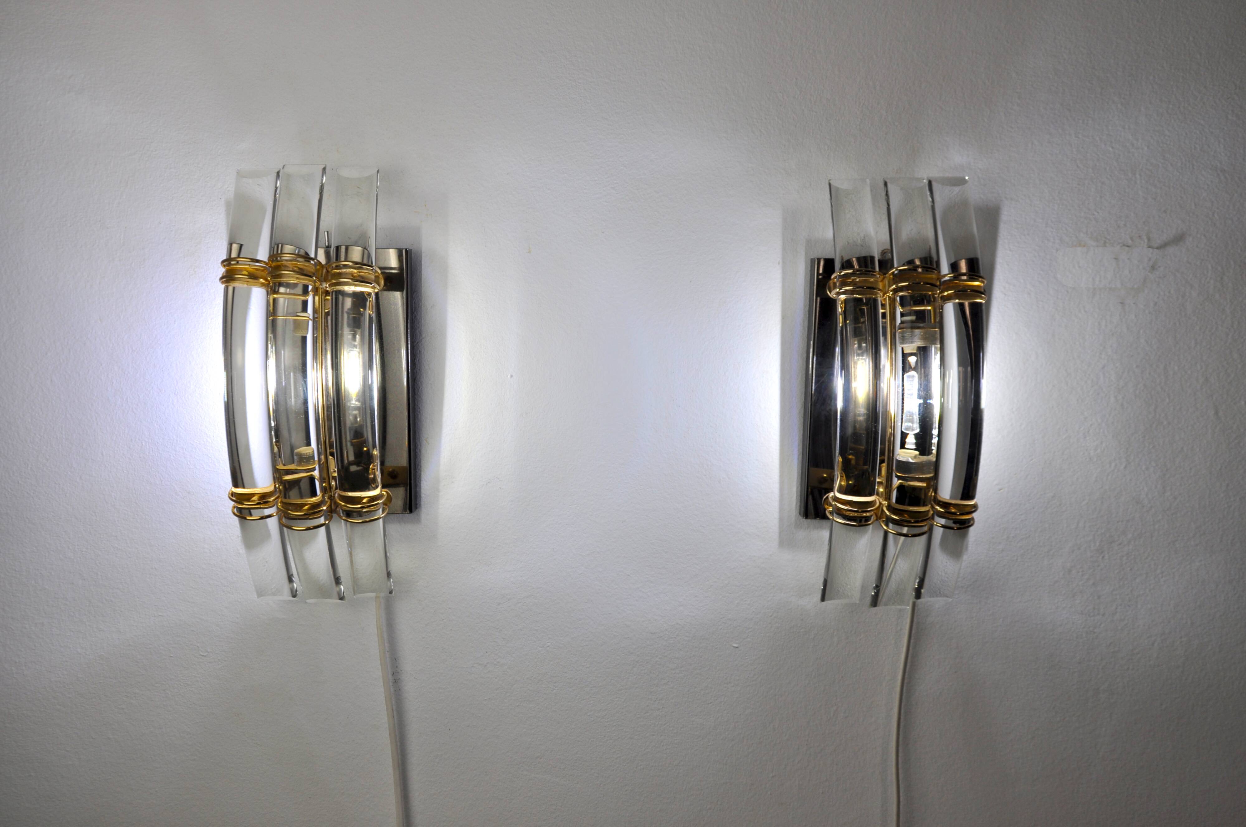 Pair of sconces, Italy, 1970