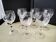 6 crystal wine glasses with a frosted design